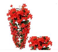CYRENT Artificial Ivy Vine Hanging Garland Fake Flowers for Wedding Home Party Decoration 85cm Long(Red)