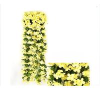 CYRENT Artificial Ivy Vine Hanging Garland Fake Flowers for Wedding Home Party Decoration 85cm Long(Yellow)