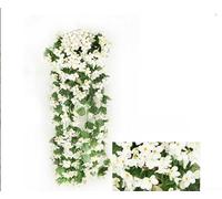CYRENT Artificial Ivy Vine Hanging Garland Fake Flowers for Wedding Home Party Decoration 85cm Long(White)