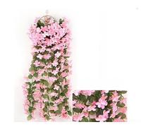 CYRENT Artificial Ivy Vine Hanging Garland Fake Flowers for Wedding Home Party Decoration 85cm Long(Pink)