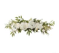 CYRENT Artificial Rose Flower Swag Wedding Arch Decoration Floral Swags Backdrop Handcrafted Silk Floral Garland 70cm(white)
