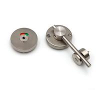 CYRENT Bathroom Partition Door Lock Stainless Steel Toilet Indicator Round Rod Extended Lever Commercial Use Cavity Door Compatible Silver(402B)