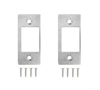 CYRENT DeadBolt Strike Plates Large Hole Narrow Edge Frame Striker Deadbolt Repair Kit for Door Lock Misalignment Sticking Issues Silver Black(2PCS-Silver&Screws)