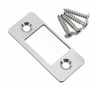 CYRENT DeadBolt Strike Plates Large Hole Narrow Edge Frame Striker Deadbolt Repair Kit for Door Lock Misalignment Sticking Issues Silver Black(1PCS-Silver&Screws)