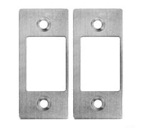 CYRENT DeadBolt Strike Plates Large Hole Narrow Edge Frame Striker Deadbolt Repair Kit for Door Lock Misalignment Sticking Issues Silver Black(2PCS-Silver)