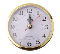 CYRENT DIY Quartz Clock Insert 65MM-110MM with Arabic Numerals, Gold Trim, Replacement Movement(90mm)