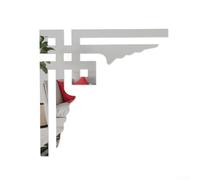 CYRENT DIY Waist Line 3D Mirror Sticker Acrylic Wall Corner Decorative Silver Gold Black for Home Room Decor(5 Silver)