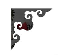 CYRENT DIY Waist Line 3D Mirror Sticker Acrylic Wall Corner Decorative Silver Gold Black for Home Room Decor(1 Black)