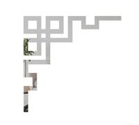 CYRENT DIY Waist Line 3D Mirror Sticker Acrylic Wall Corner Decorative Silver Gold Black for Home Room Decor(4 Silver)