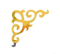 CYRENT DIY Waist Line 3D Mirror Sticker Acrylic Wall Corner Decorative Silver Gold Black for Home Room Decor(2 Gold)