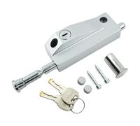 CYRENT Door Bolt Lock Multi-Purpose Door Security Revolving Security Bolt - Spring Loaded Floor Lock White for Wooden, Sliding Doors(Key type)