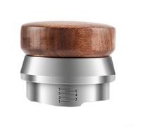CYRENT Espresso Coffee Leveling Tool 58mm 51mm Distributes Grounds Evenly Angled Slopes Walnut Wood Handle for Barista Coffee Distributor for Home Cafe(51MM)