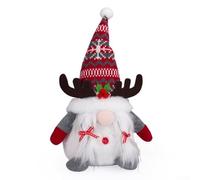 CYRENT Festive Santa Claus And Rudolph Gnome Figurine For Holiday Decor, Unique Faceless Gnome Design, Adaptable For Multiple Display Areas(Women)