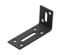 CYRENT Heavy Duty L Shape Corner Shelf Brackets Adjustable 90 Degree Angle Wall Mounting Hardware for Bookshelves Kitchen Display Storage (S Black)