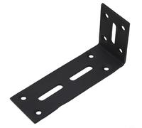 CYRENT Heavy Duty L Shape Corner Shelf Brackets Adjustable 90 Degree Angle Wall Mounting Hardware for Bookshelves Kitchen Display Storage (M Black)