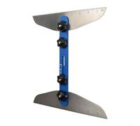 CYRENT Household Stair Ruler, Telescopic & Folding Measuring Tool | Folds compact for storage in a drawer or toolbox. The extension arm reaches for across treads and gaps.