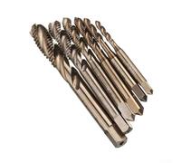CYRENT HSS-Co for M35 Cobalt Machine Spiral Flute Taps Set M3-M10 Metric Screw Thread Tap Right Hand (6PCS)