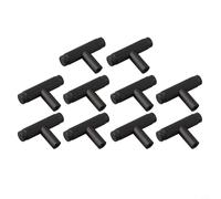 CYRENT Knurled Texture Stainless Steel Cabinet T Bar Handles Silver Chrome Drawer Cupboard Pulls with Screws Included(Black 10pc)