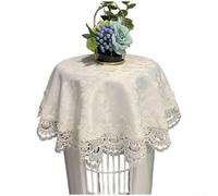 CYRENT Lace Dust Protector Table Cover for Round Air Conditioner Elegant Polyester Fabric Decorative Pattern Fits Cylindrical Units Modern Home Office Gold White Grey(E 90cm)