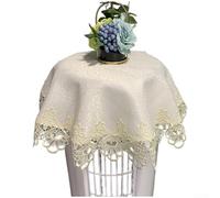 CYRENT Lace Dust Protector Table Cover for Round Air Conditioner Elegant Polyester Fabric Decorative Pattern Fits Cylindrical Units Modern Home Office Gold White Grey(B 80cm)