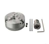 CYRENT Metal Self-Centering 3 Jaw Lathe Chuck with Mounting Bolts Professional Workshop Grinding Tool Set(Chuck+8mm Rod)