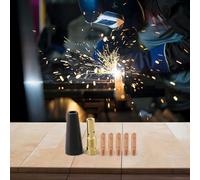 CYRENT No Gas Nozzle Tip Set for Electric MIG Welder, 7 Pieces Flux-Cored Welding Accessories Kit for Easy MIG120/140/180(0.6MM)