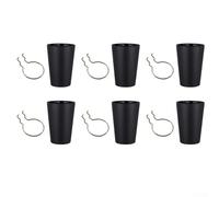 CYRENT Pegboard Hooks Organiser Set 6 Pieces Cup Holder Pen Storage Round Design for Home Office Workspace PVC Metal 7x7x10cm Black Green Blue Purple Yellow Orange Red(Black)