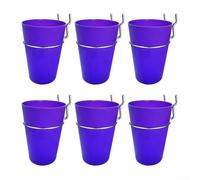 CYRENT Pegboard Hooks Organiser Set 6 Pieces Cup Holder Pen Storage Round Design for Home Office Workspace PVC Metal 7x7x10cm Black Green Blue Purple Yellow Orange Red(Purple)
