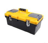 CYRENT Plastic Toolbox with 2-Layer Design - Car and Home Tool Organizer with Storage Tray(large)