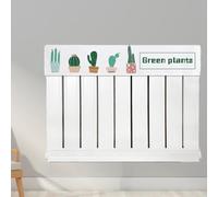 CYRENT Radiator Dust Cover Flannel Fabric Decorative Shield Anti-Smoke Protection Vertical Heating Cover Green Plant Pattern Multiple Sizes Available(180cm)