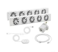 CYRENT Radiator Fan Heater 5.0 Smart Booster Extension Energy Efficient Automatic Thermostat Flame Retardant Quiet Operation for Home Office Bedroom Easy Install(DUO-SET)
