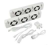 CYRENT Radiator Fan Heater with 3 Magnetic Fans Energy Efficient Quiet Operation Flame Retardant White 30CFM 5V for Home Office Fireplace Lounge Easy Installation