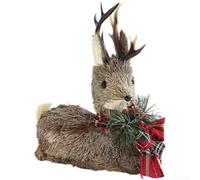 CYRENT Scandinavian Style Foam Elk Plush Doll For Window And Tabletop Christmas Decor, Made From Lightweight Foam For Lasting Use(Gray Sitting Elk)