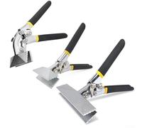 CYRENT Sheet Metal Bending Pliers Chrome Vanadium Steel Hand Seamer Crimping Tool Straight Elbow Handle 75mm 150mm Professional Construction Equipment for Flattening, Ergonomic TyreGrip Handle(C)