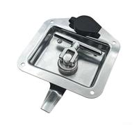 CYRENT Stainless Steel Folding T-Handle Lock Trailer Door Latch with Gasket Keys for RV Camper Truck Toolbox(Silver)