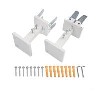 CYRENT Steel Panel Radiator Floor Bracket Adjustable Height 14-21cm White Silver Support Stand with Expansion Anchors Hex Wrenches for Home Heating System Installation