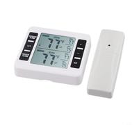CYRENT Wireless Digital Refrigerator Thermometer with Remote Sensor Indoor Outdoor Temperature Monitor LCD Display Alarm Function for Fridge Freezer(1X sensor)