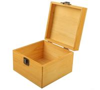 CYRENT Wooden Storage Box for Home Organization Retro Pine Wood Rectangular Flip Top Solid Wood Craft Box with Smooth Edges Metal Lock for Living Room Bedroom Office(S)