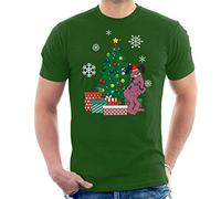 Cyril Sneer Around The Christmas Tree Men's T-Shirt Bottle Green