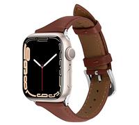 CYRILL by Spigen Kajuk Band, Slim Genuine Leather Apple Watch Bands Designed for Apple Watch Series 9 (41) / 8 (41) / 7 (41) / 6 (40) / SE (2020/2022) / 5 (40) / 4(40) - Chestnut