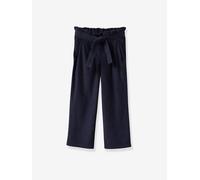 CYRILLUS wide-leg velvet pants for girls navy blue