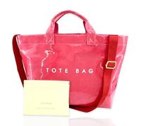 Cyrrhene Women's PVC Tote Handbags Shoulder Bag Winter Fall Fashion Kraft Paper Tote Bag Large Shopping Bag Rose Red