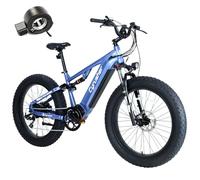 Cyrusher Rover 26inch Electric Mountain Bike - 250W Motor | 52V 16Ah Battery (101km Range) | Full Suspension | Hydraulic Disc Brakes | 4" Fat Tiresblue, Blue