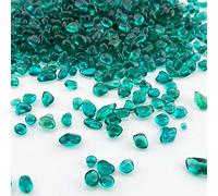 CYS EXCEL Teal (1 LB) Glass Vase Filler | Multiple Vibrant Color Choices | Aquarium Fountain Plant Decorative Rocks Gravel Pebble Stones Irregular Smooth Sea Glass