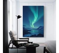 CYSEHKRBL Aurora Dancing in The Night Sky Canvas Painting Wall Decor Suitable for Bathroom Decoration Poster Home Decoration Funny Animal Decoration Frameles 12x18inch(30x45cm)