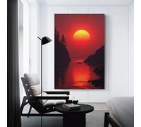 CYSEHKRBL Canvas Wall Painting Blood of The Setting Sun Canvas Printing Suitable for Living Room Office Entrance Corridor Cafe 12x18inch(30x45cm) Frameles