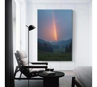 CYSEHKRBL Double Rainbow Across The Valley after The Rain Canvas Painting Wall Decor Suitable for Bathroom Decoration Poster Home Decoration Funny Animal Decoration Frameles 08x12inch(20x30cm)