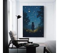 CYSEHKRBL Fireflies Twinkle in The Summer Night Canvas Painting Wall Art Poster Home Decoration Suitable for Bathroom Decoration Space Personalized Decoration 12x18inch(30x45cm)