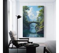 CYSEHKRBL Prints Wall Prints Bridge over The River Art Painting Home Decor 08x12inch(20x30cm) Unframed