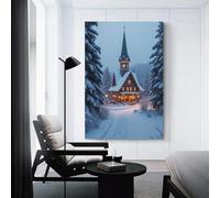 CYSEHKRBL Wall Decoration Painting Frameless Heavy Snow Canvas Oil Painting Decoration Painting Living Room Bedroom 16x24inch(40x60cm) Home Decoration